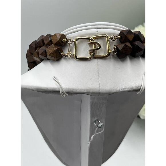 Kenneth Jay Lane Vintage Signed Hand KnotTwo Row‎ Wood Bead Turquoise Necklace - Picture 11 of 16